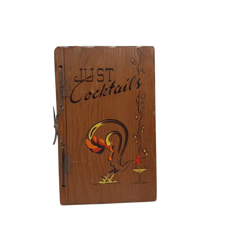 1939 Just Cocktails W.C. Whitfield Wooden Cover Bar Book Three Mountaineers